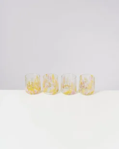 Motel a Miio Alegria - Set Of 4 Glasses Small Big Drops Pink Yellow big drops rosa yellow Online