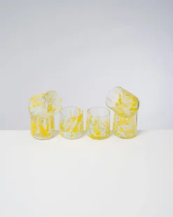 Motel a Miio Alegria - Set Of 6 Glasses Small Big Drops Yellow gelb Shop