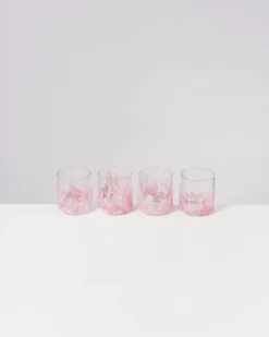 Motel a Miio Alegria - Set Of 4 Glasses Small Big Drops Pink big drops rosa Clearance