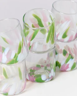 Motel a Miio Alegria 6er Set Glas Klein big drops rosa grün Clearance