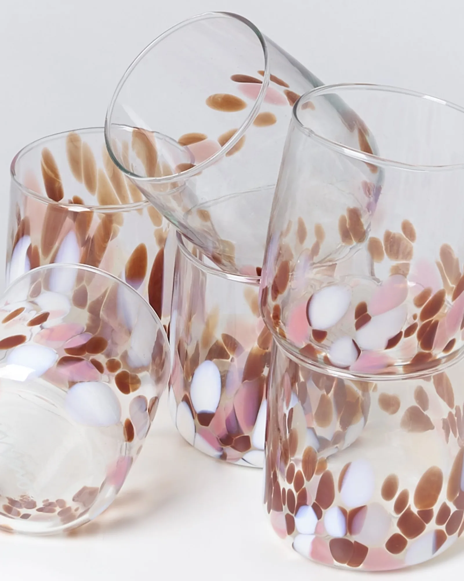 Motel a Miio Alegria 6er Set Glas Klein big drops bernstein rosa Outlet