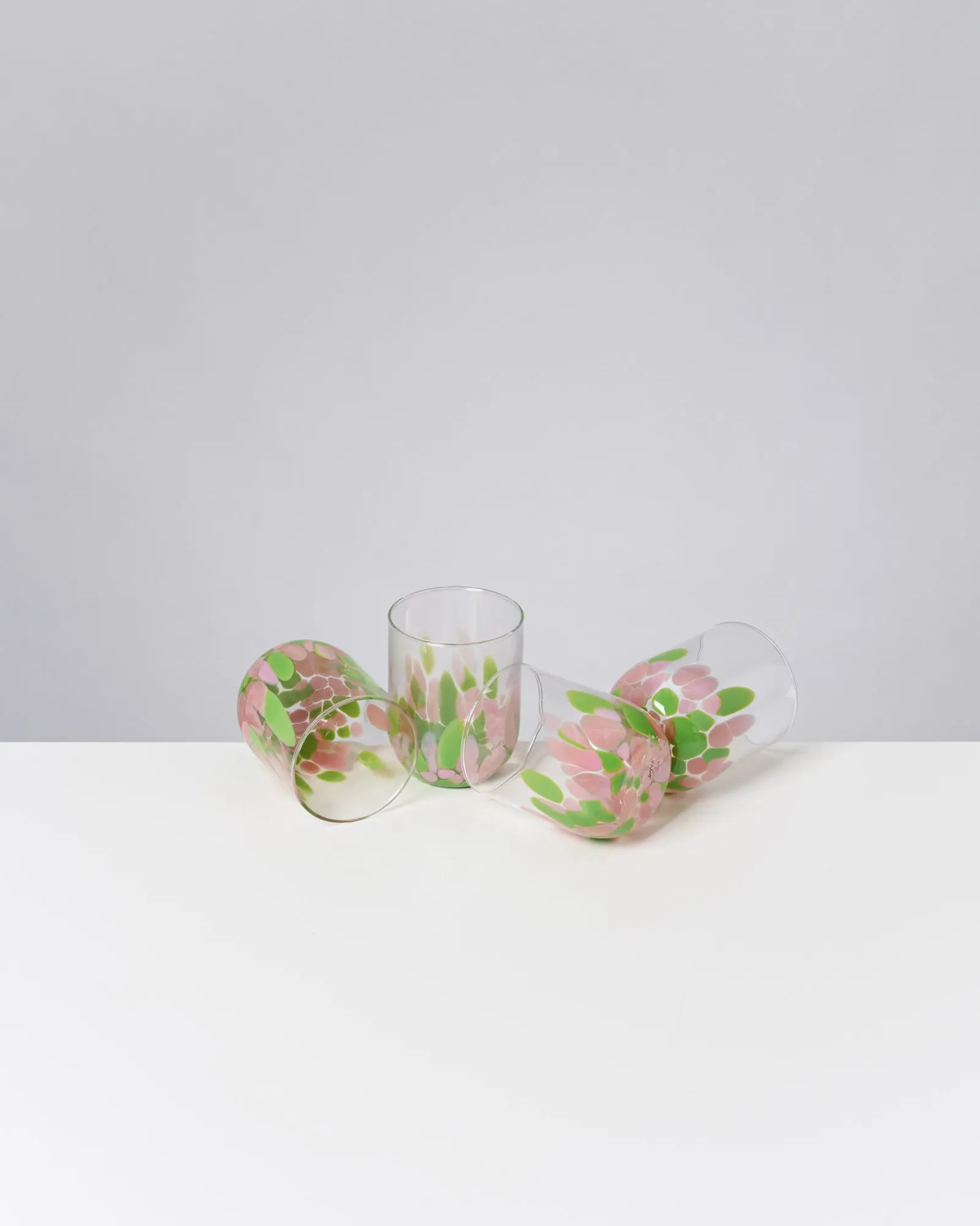 Motel a Miio Alegria Set Of 4 Glass Large Drops Pink Green drops rosa grün Flash Sale