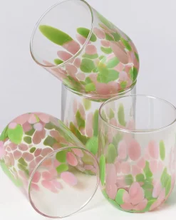 Motel a Miio Alegria Set Of 4 Glass Large Drops Pink Green drops rosa grün Flash Sale
