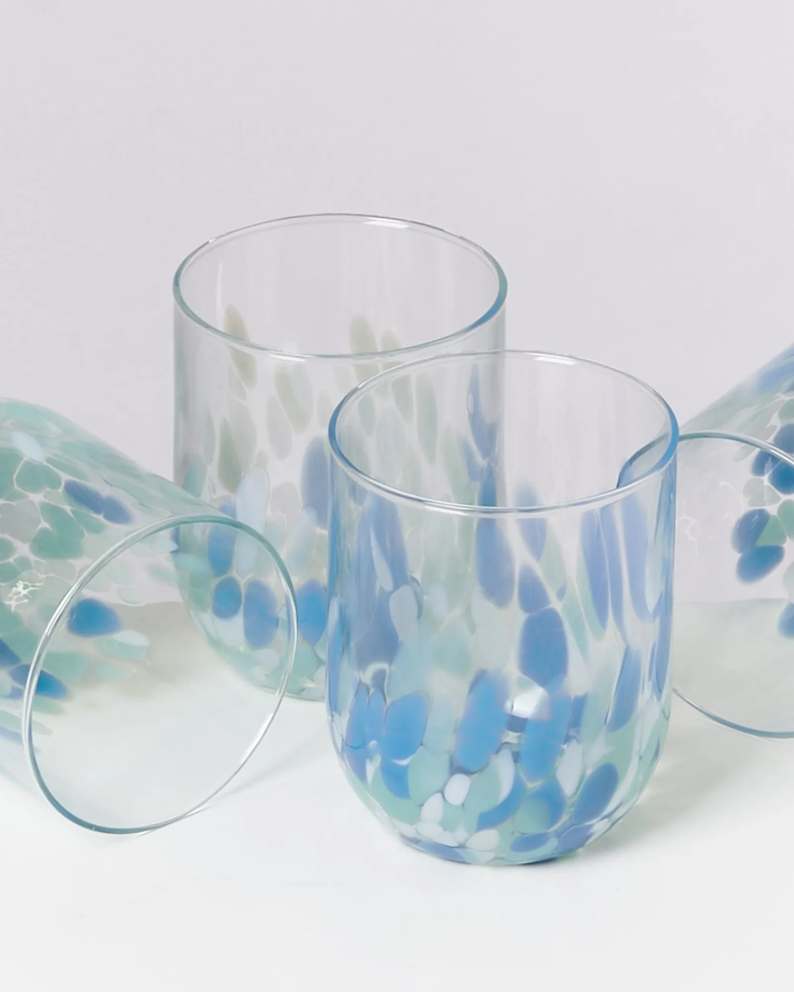 Motel a Miio Alegria Set Of 4 Glass Large drops blue white Clearance