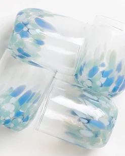 Motel a Miio Alegria Set Of 4 Glass Large drops blue white Clearance
