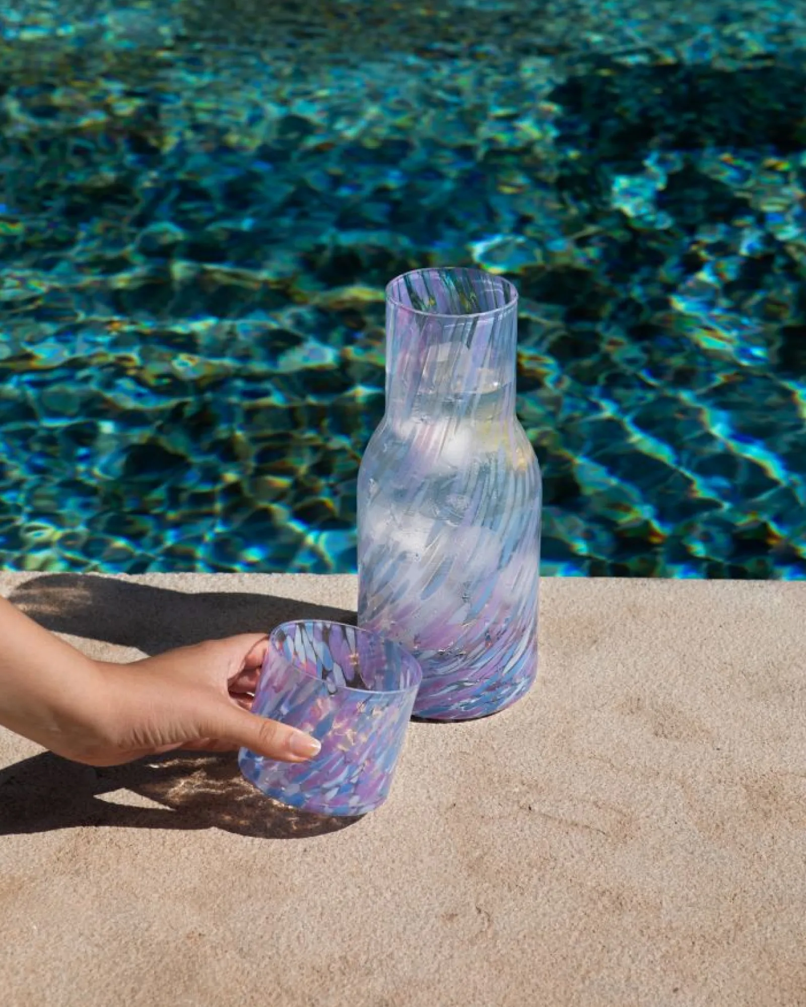 Motel a Miio Joia - Glass Small Drops Blue Lilac blau lila Clearance