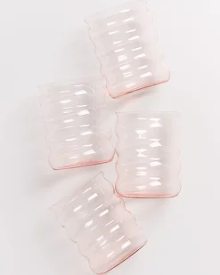 Motel a Miio Joia - Set Of 4 Glasses Large Bubble pink opal Outlet