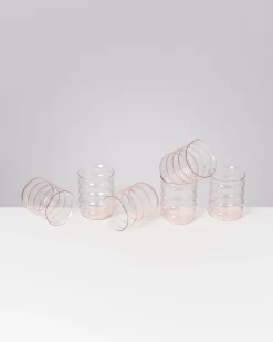 Motel a Miio Joia - Set Of 6 Glasses Large Bubble pink opal Cheap