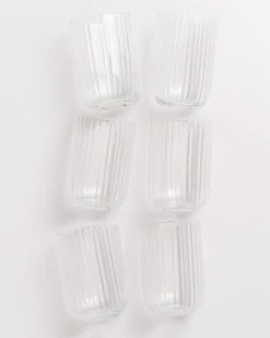 Motel a Miio Joia - Set Of 6 Glasses Riffled Classic transparent Sale