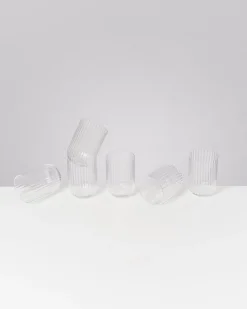 Motel a Miio Joia - Set Of 6 Glasses Riffled Classic transparent Sale