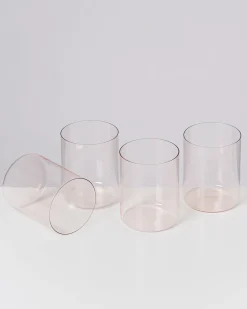 Motel a Miio Joia 4er Set Glas Groß pink opal Flash Sale