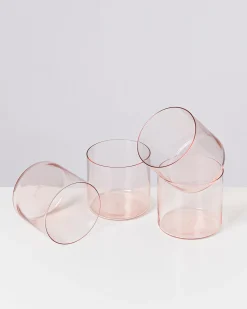 Motel a Miio Joia 4er Set Glas Klein pink opal Flash Sale