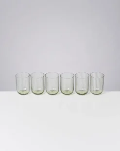 Motel a Miio Joia 6er Set Glas Riffled smaragd Cheap