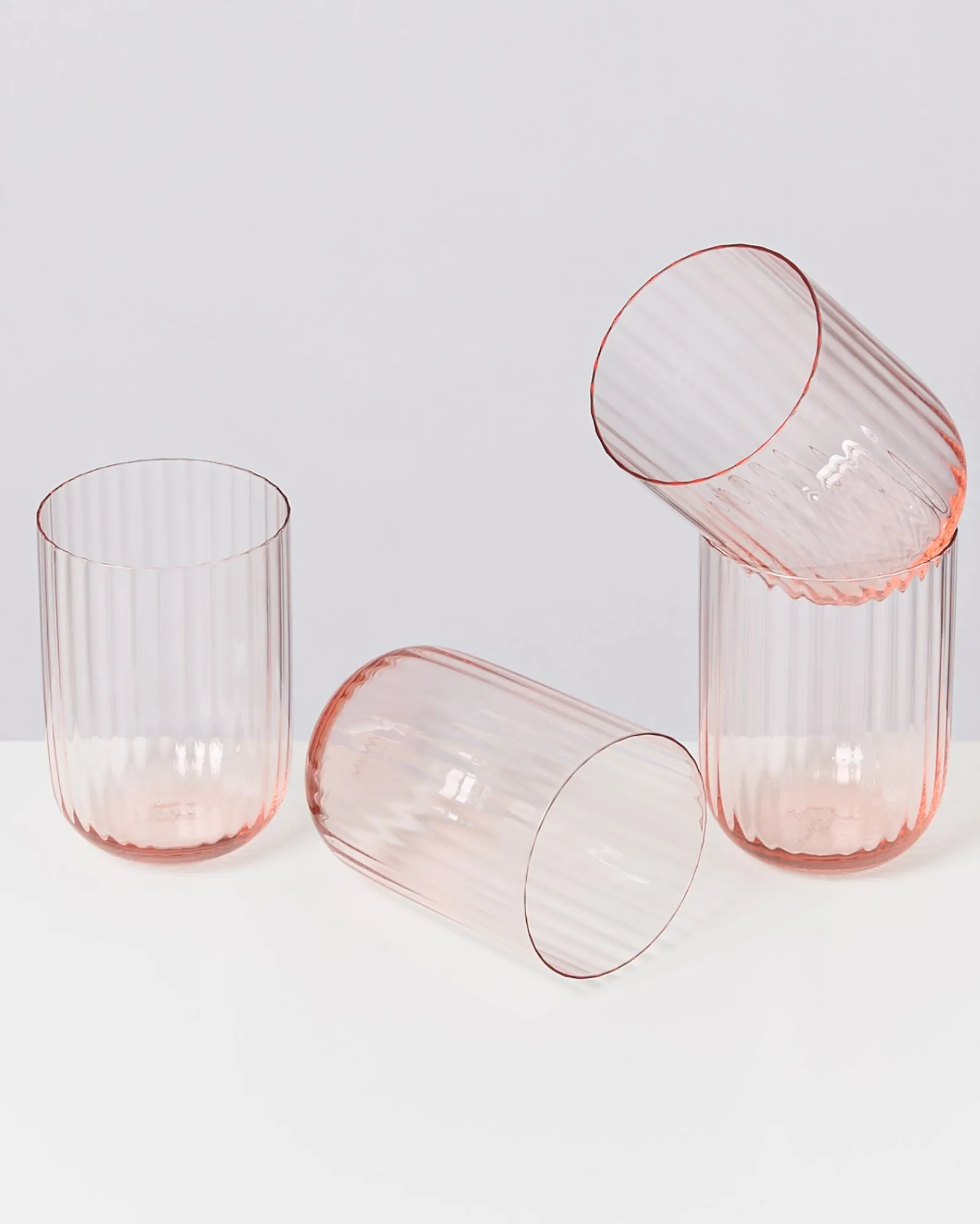 Motel a Miio Joia 4er Set Glas Riffled pink opal Fashion