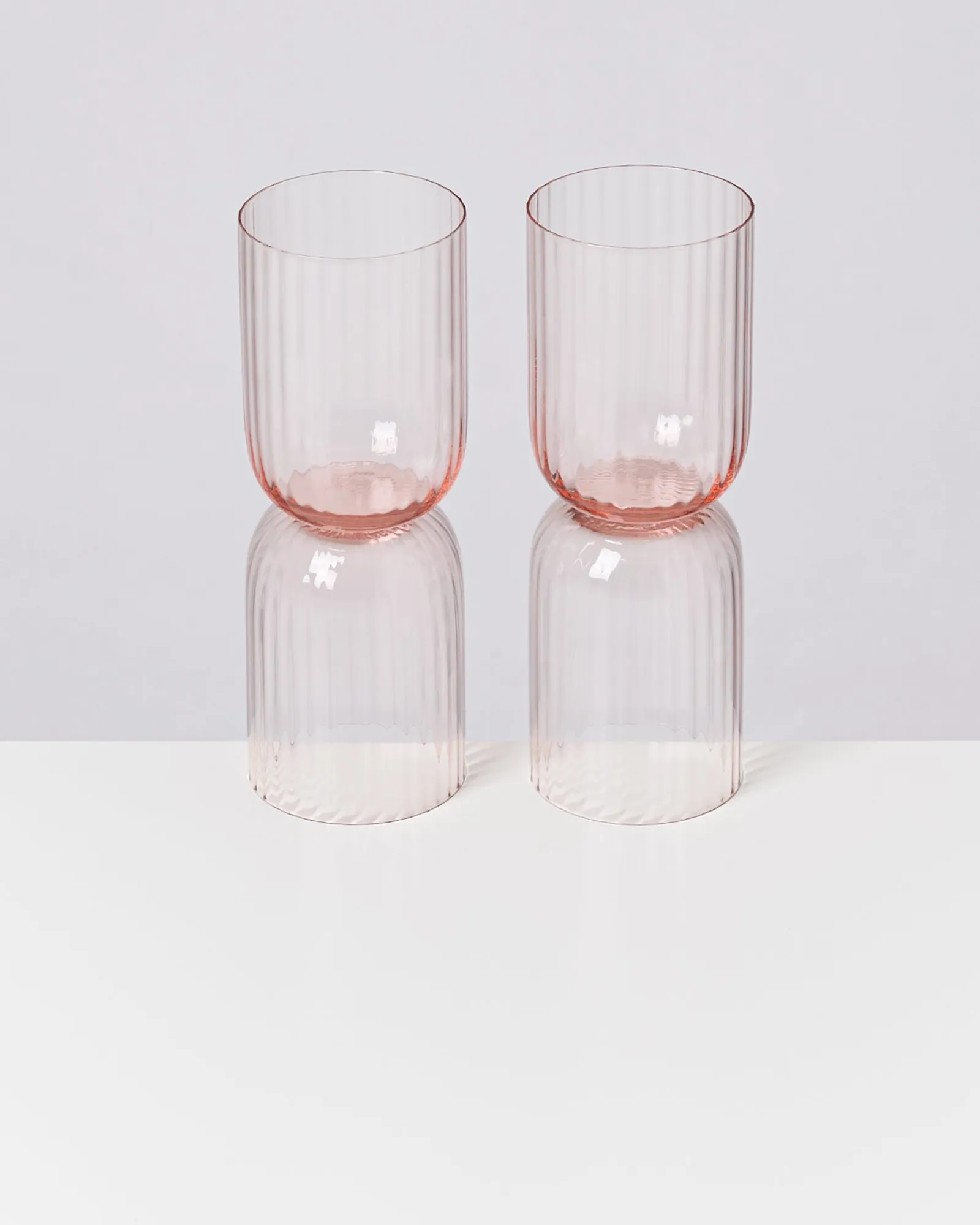 Motel a Miio Joia 4er Set Glas Riffled pink opal Fashion