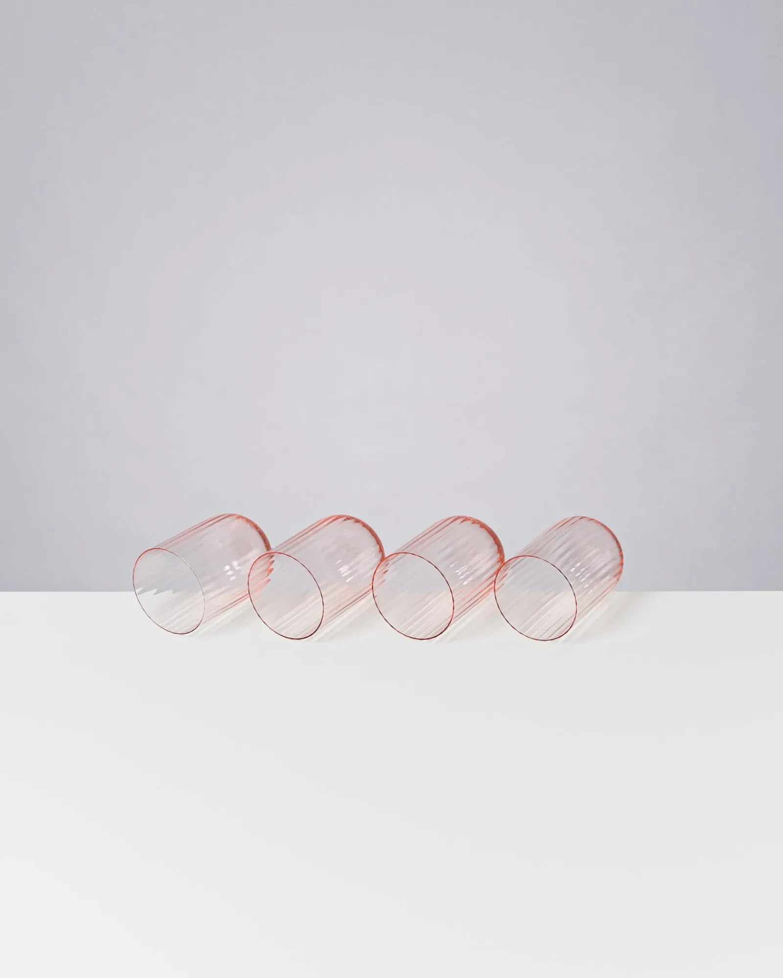 Motel a Miio Joia 4er Set Glas Riffled pink opal Fashion