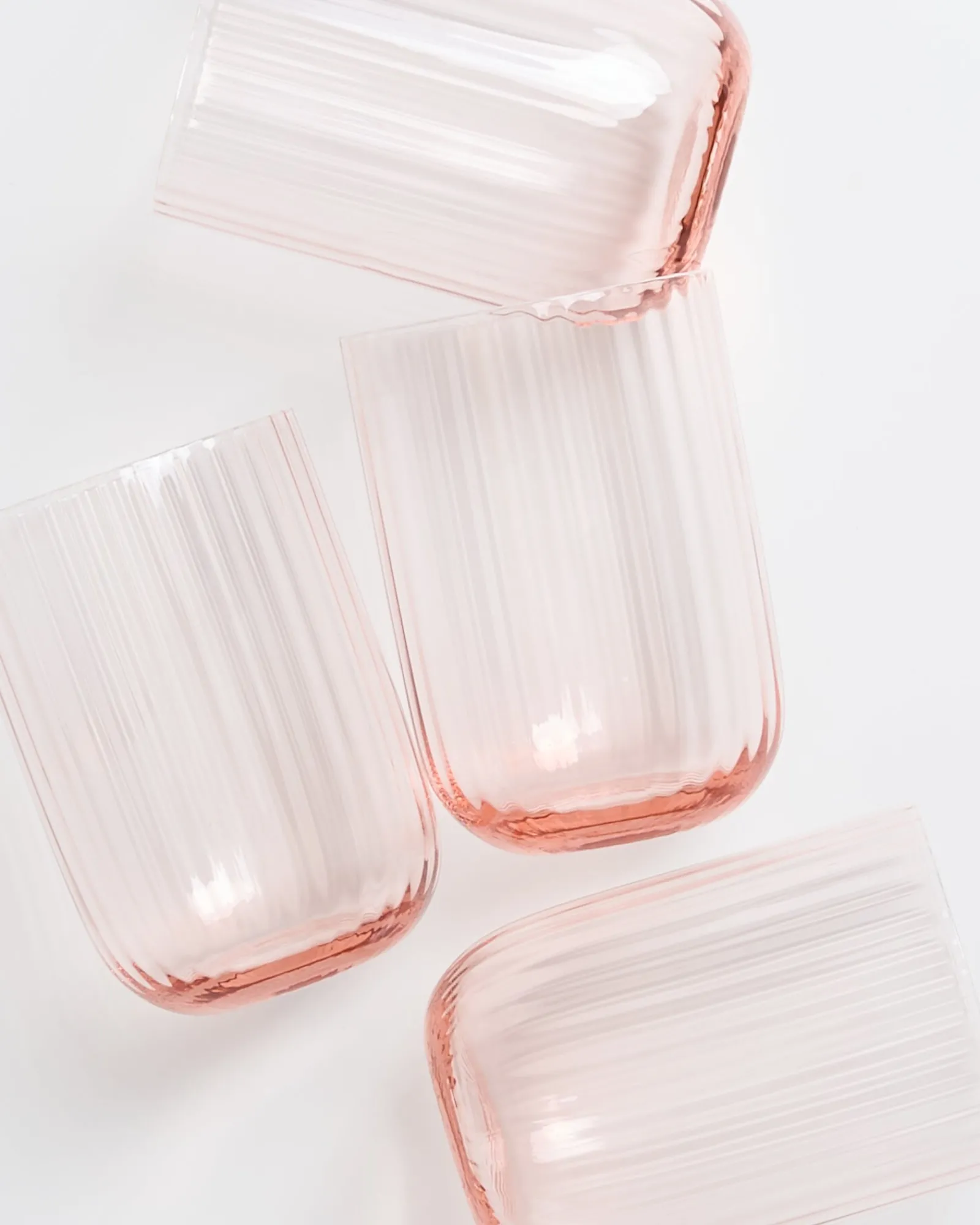 Motel a Miio Joia 4er Set Glas Riffled pink opal Fashion