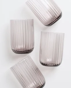 Motel a Miio Joia 4er Set Glas Riffled amethist Hot