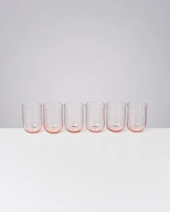 Motel a Miio Joia 6er Set Glas Riffled pink opal Shop