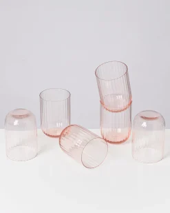 Motel a Miio Joia 6er Set Glas Riffled pink opal Shop