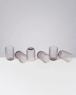 Motel a Miio Joia 6er Set Glas Riffled amethist Outlet
