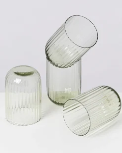 Motel a Miio Joia 4er Set Glas Riffled smaragd Hot