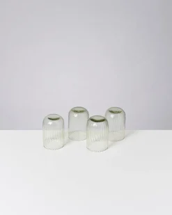 Motel a Miio Joia 4er Set Glas Riffled smaragd Hot