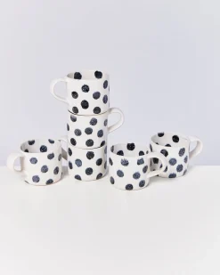 Motel a Miio Nódoa - Set Of 6 Mugs Black Dots schwarze Punkte Fashion