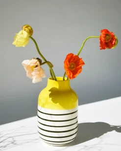 Motel a Miio Nuno Vase L - Yellow yellow black striped Online