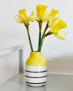 Motel a Miio Nuno Vase S - Yellow Black Striped gelb schwarz gestreift Sale