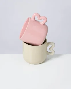 Motel a Miio Seia Cup & Saucer With Heart Pink sand New